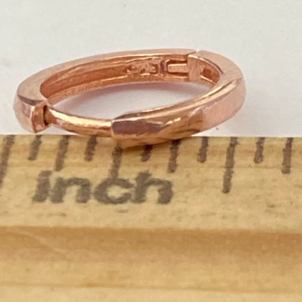 Round earrings 925 silver cz hoops rose gold - Picture 4 of 4